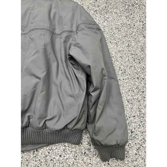 Midwest Traders Mens XL Gray Bomber Jacket Polyester/Nylon Ribbed Knit Cuffs - Picture 14 of 14